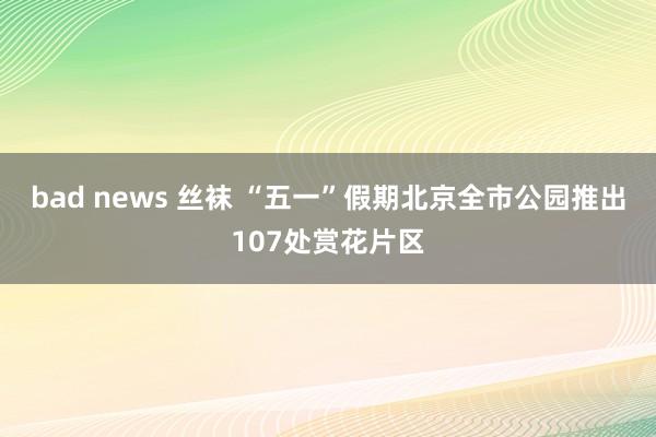 bad news 丝袜 “五一”假期北京全市公园推出107处赏花片区